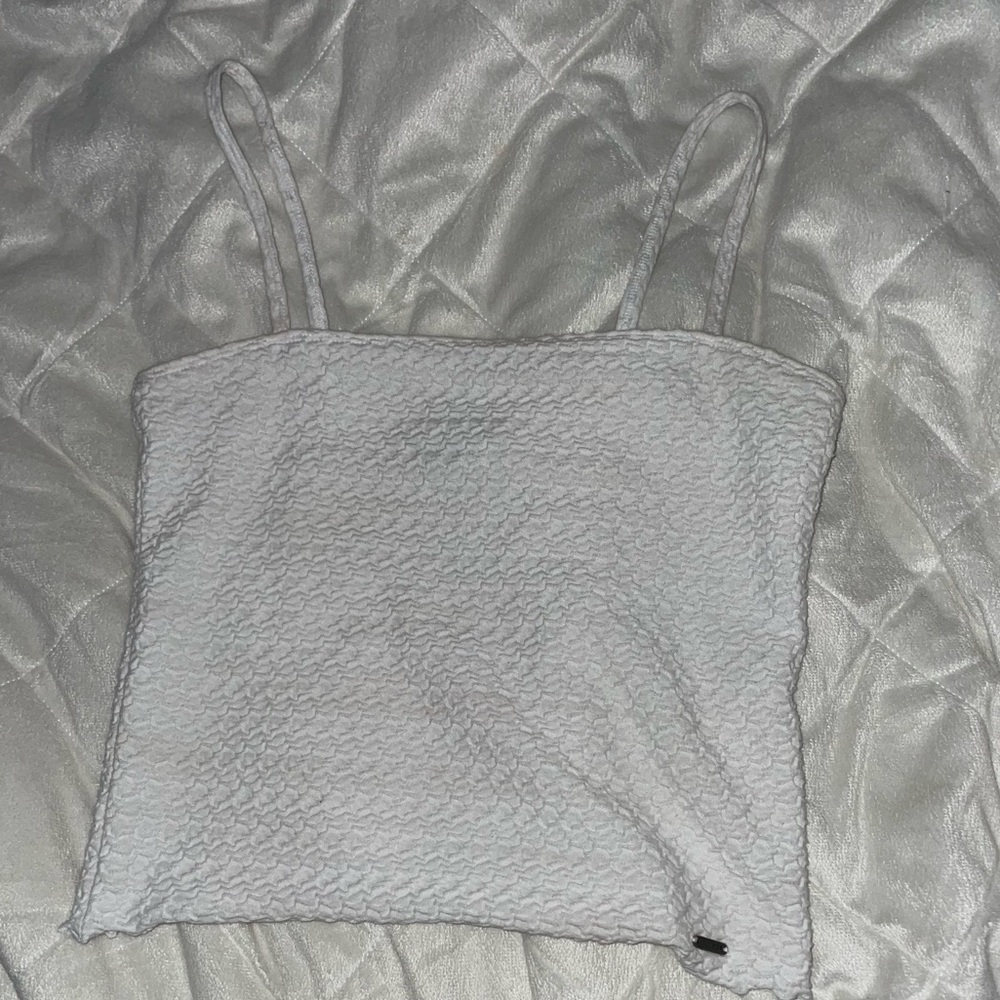 Hollister White Square-Neck Tank Top